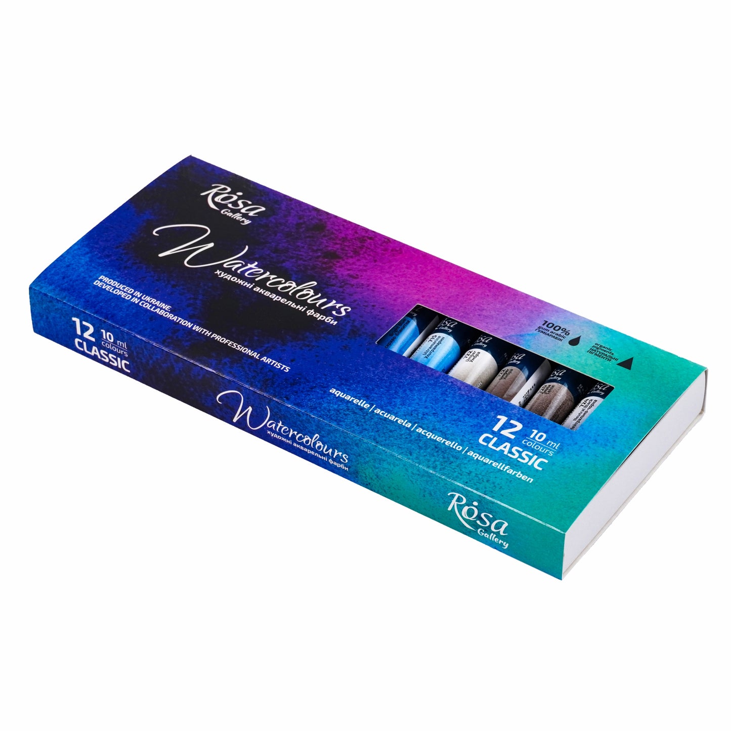 Rosa Gallery Aquarellfarben Set Classic 12 Farben 10 ml Tube