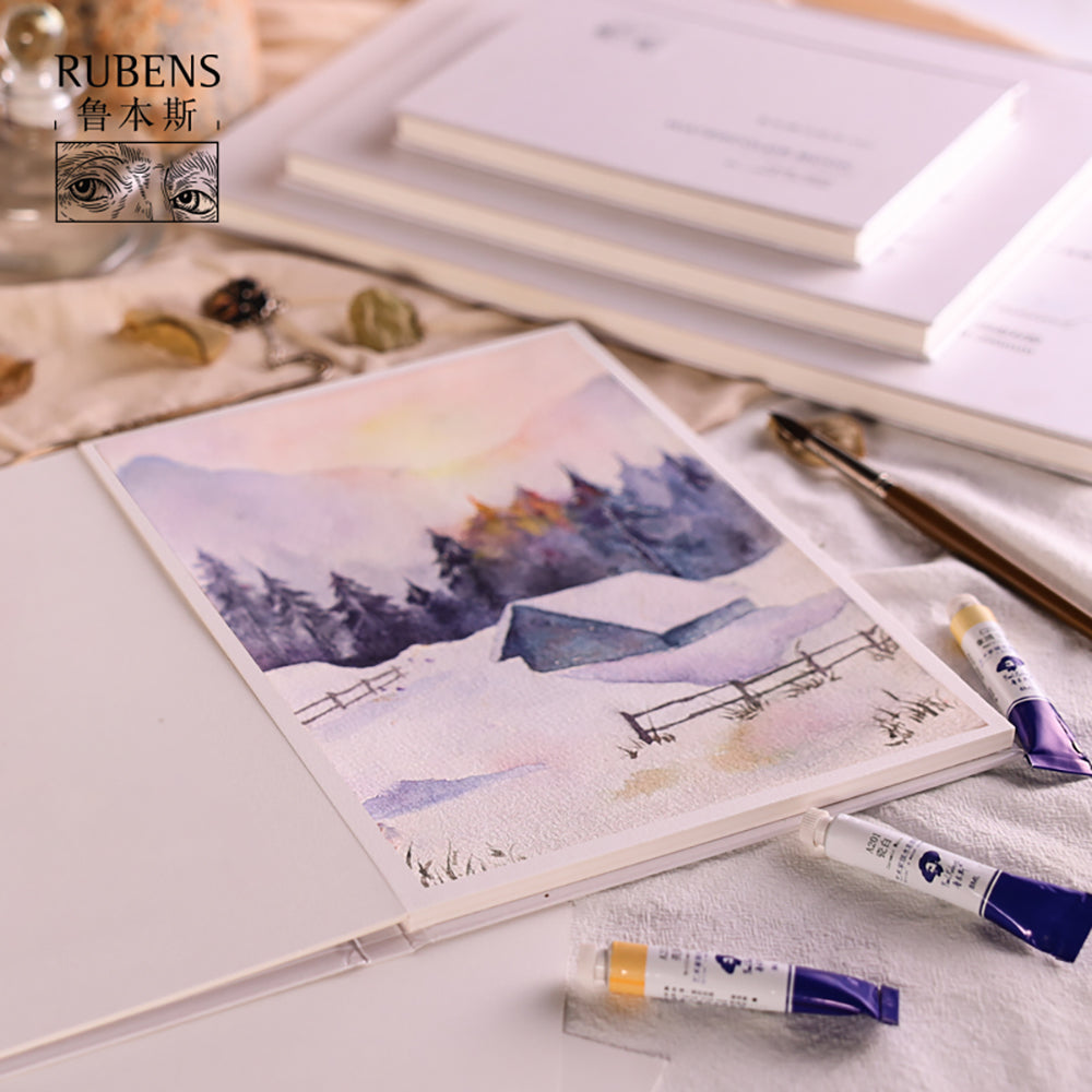 NEU, Paul Rubens Aquarellbuch mit hoher Saugfähigkeit, 300 g 100% Baumwolle, 20 Blätter, Kaltgepresst,Feinkorn