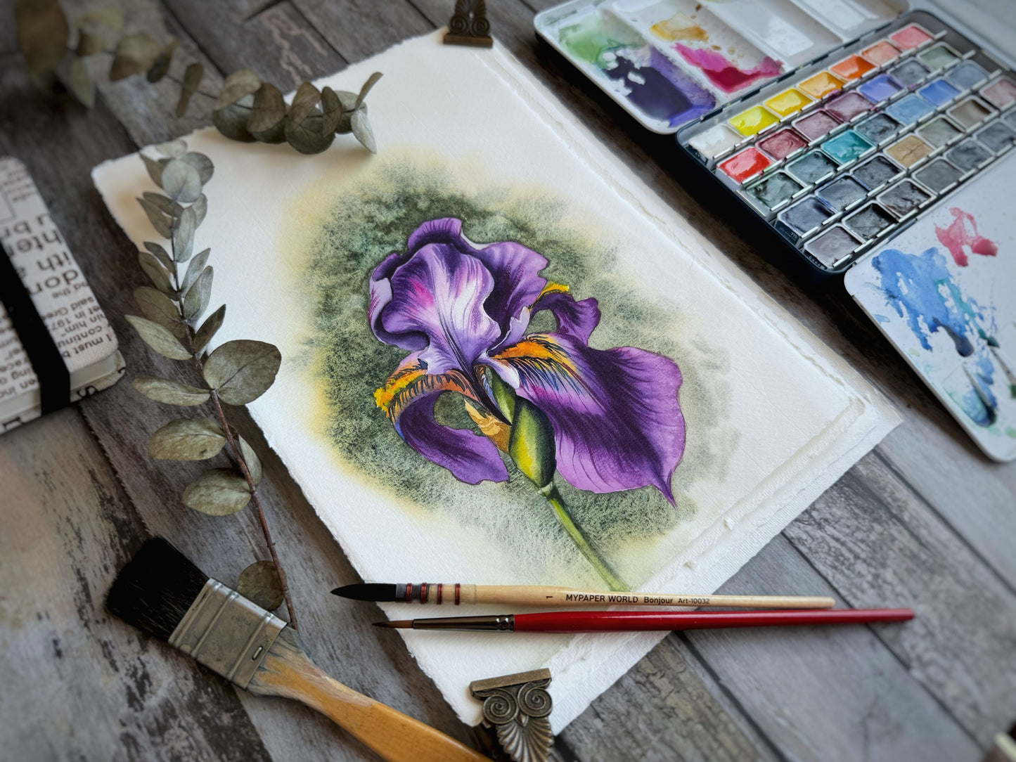 Amatruda Italienisches handgeschöpftes Aquarell Papier, 340 g 100 % Baumwolle, 5 Bogen Packung, Rough