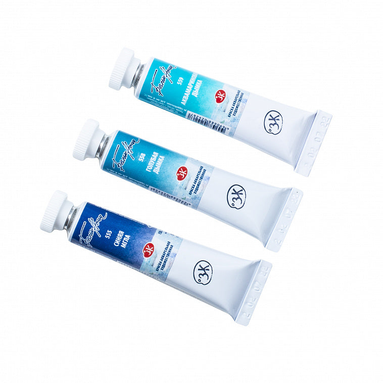 White Nights Granulation Aquarell 3 Farben Set "Tief", Tube