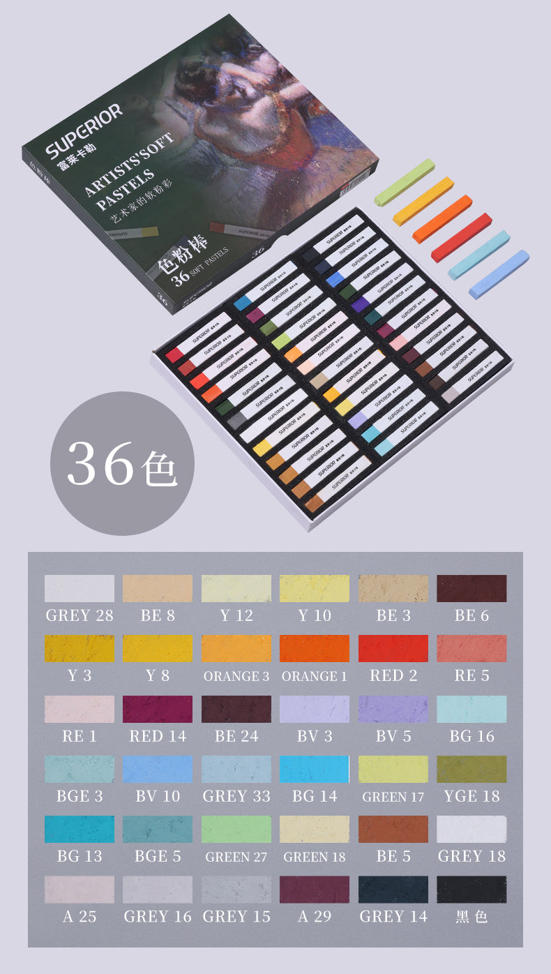 Superior Künstlerische 36 Farben Soft Pastell Kreide Set