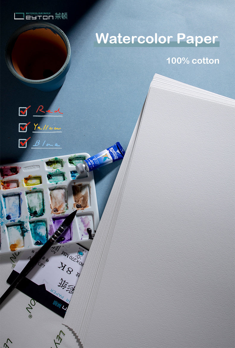 NEU, Leyton 300 g 25% Baumwolle Aquarell Papier, 12,5 X 18 cm, 20 Blätter Packung