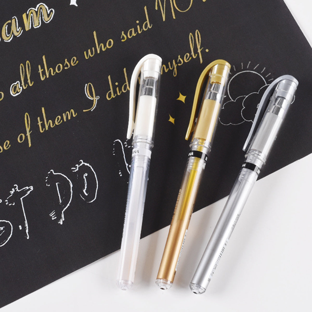 NEW Metallik Highligh Pen, Gold/Silver/Weiß