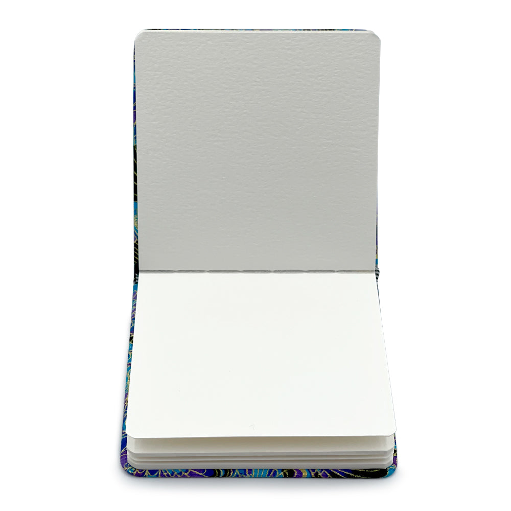 Potentate Aquarell Skizzenbuch, 300 g 100% Baumwolle, Kalt gepresst, 24 Blätter, 12x12cm, Blau Stoff Umschlag