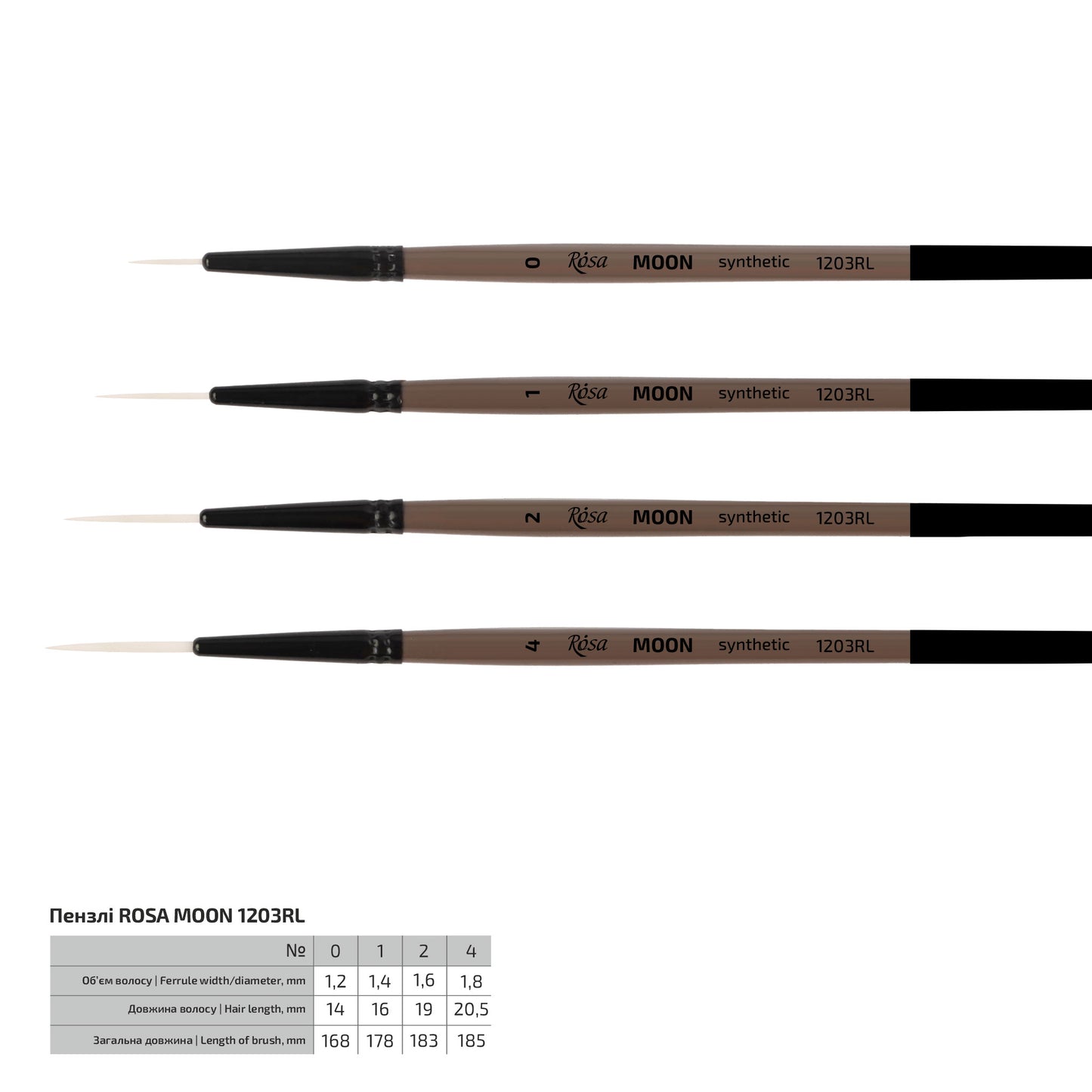 Rosa, Synthetikhaar Liner Pinsel MOON,1203RL