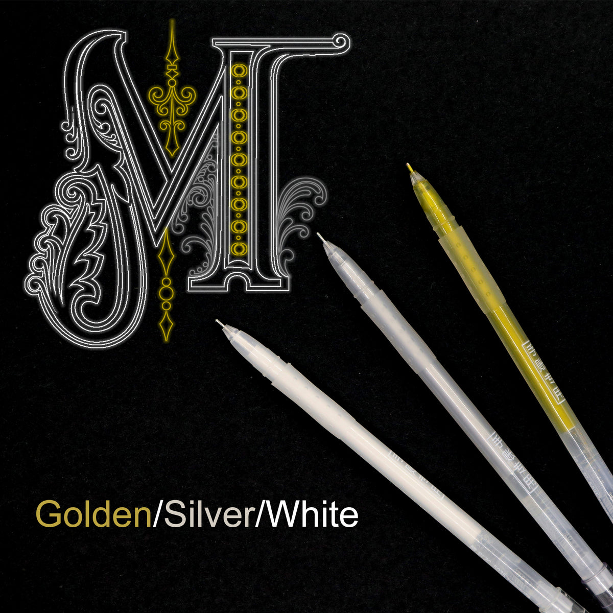 NEW Metallik Highligh Pen, Gold/Silver/Weiß