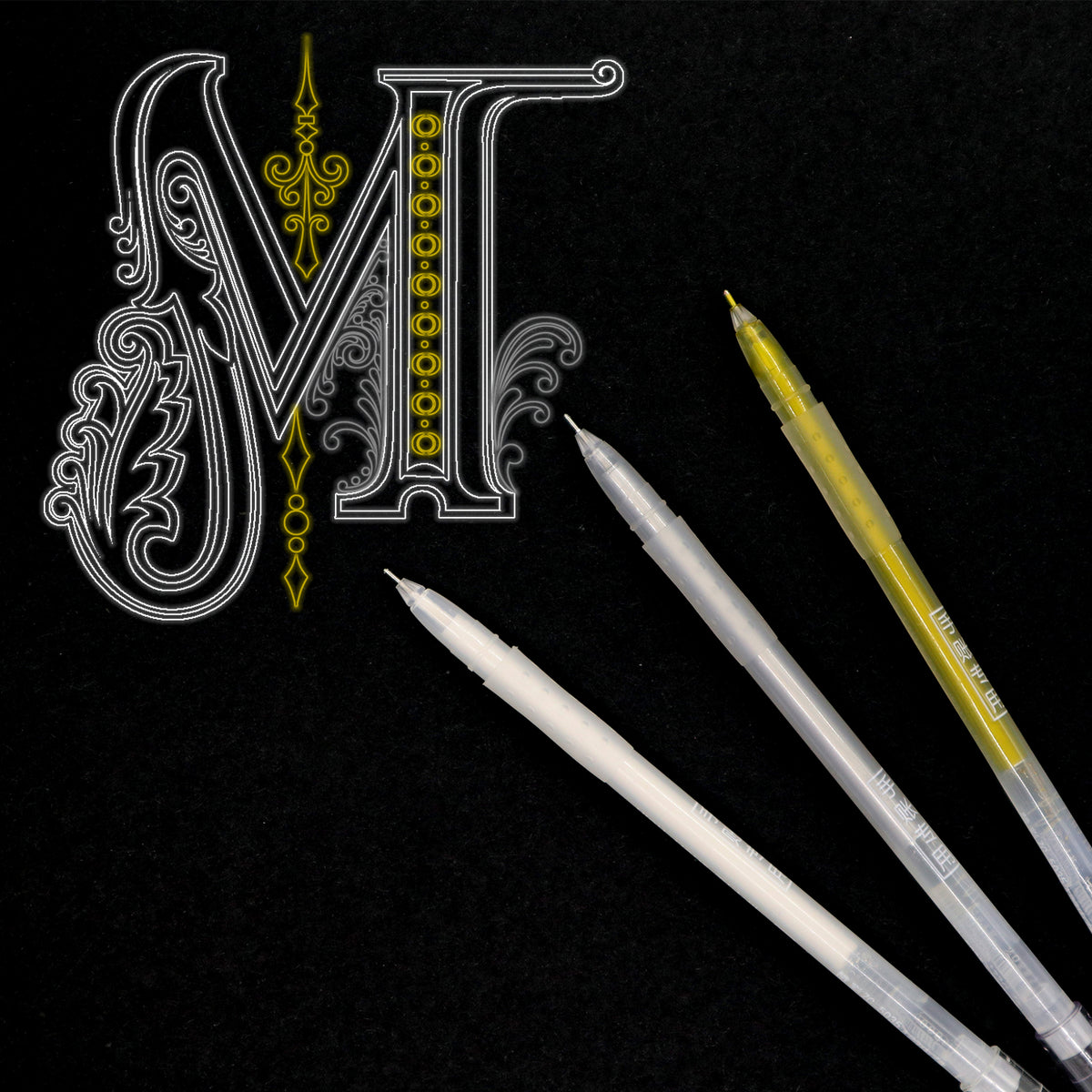 NEW Metallik Highligh Pen, Gold/Silver/Weiß