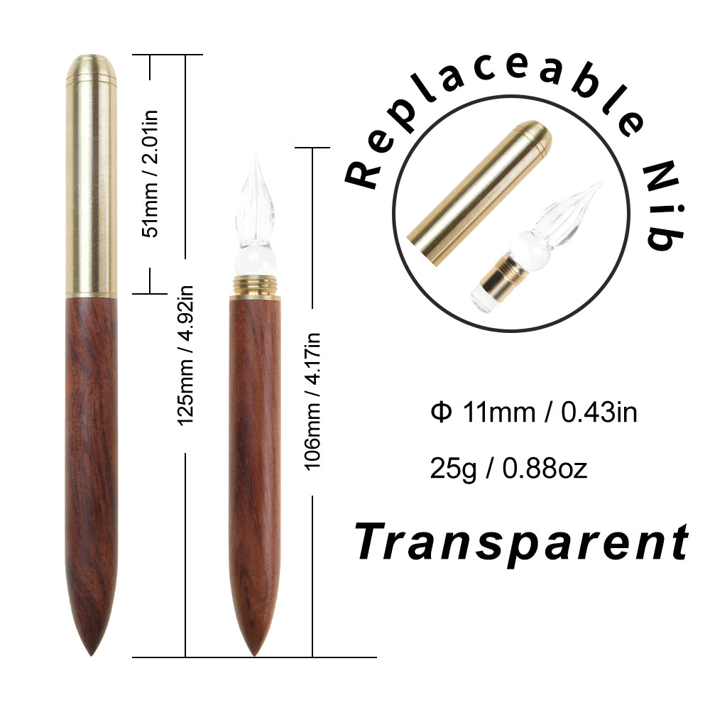 Seamiart Holzgriff Dip Pen, Transparent