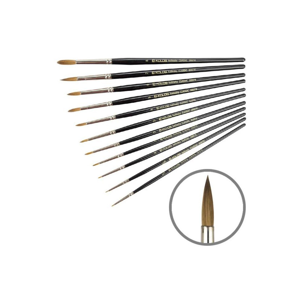 Kolos, Kolinski Rund Pinsel ,Classic 3007R, Kurzer Stiel