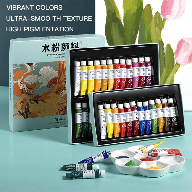 NEU, Paul Rubens Gouache 24 Farben Set × 5 ml Tube