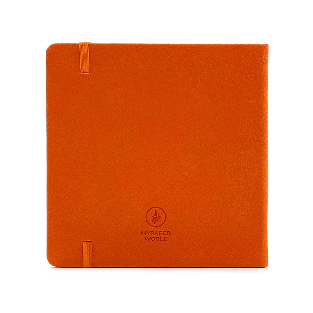 Mypaperworld Orange Aquarell Skizzenbuch, 300 g 100% Baumwolle, Kalt gepresst, 24 Blätter, 16x16cm