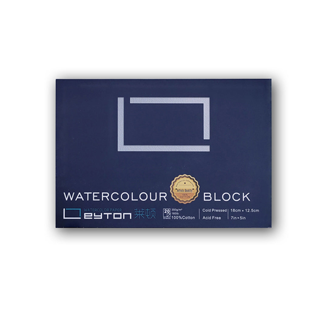 Leyton  Aquarellblock, 300 g100 % Baumwolle,  20 Blatt, Cold pressed