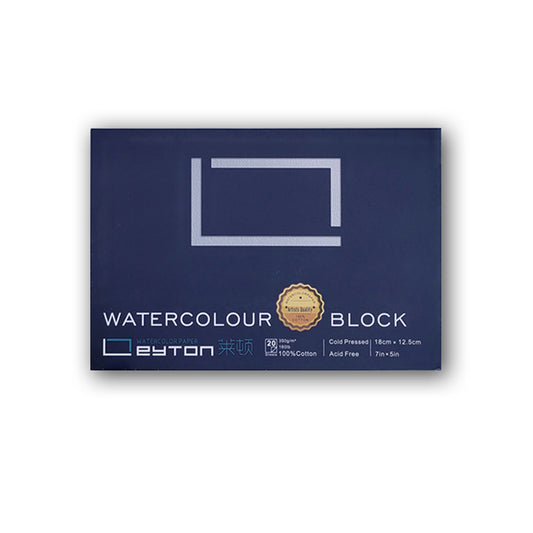 Leyton  Aquarellblock, 300 g100 % Baumwolle,  20 Blatt, Cold pressed
