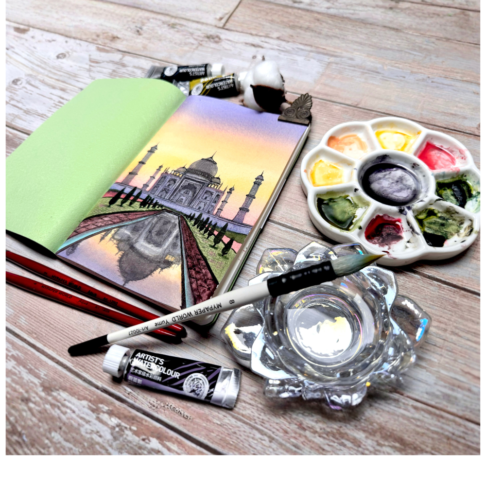 NEU!!!Mypaperworld Aquarell Skizzenbuch, 200 g 100% Baumwolle, Kaltgepresst , 18 Blätter, 19x13cm, Apfel Grün