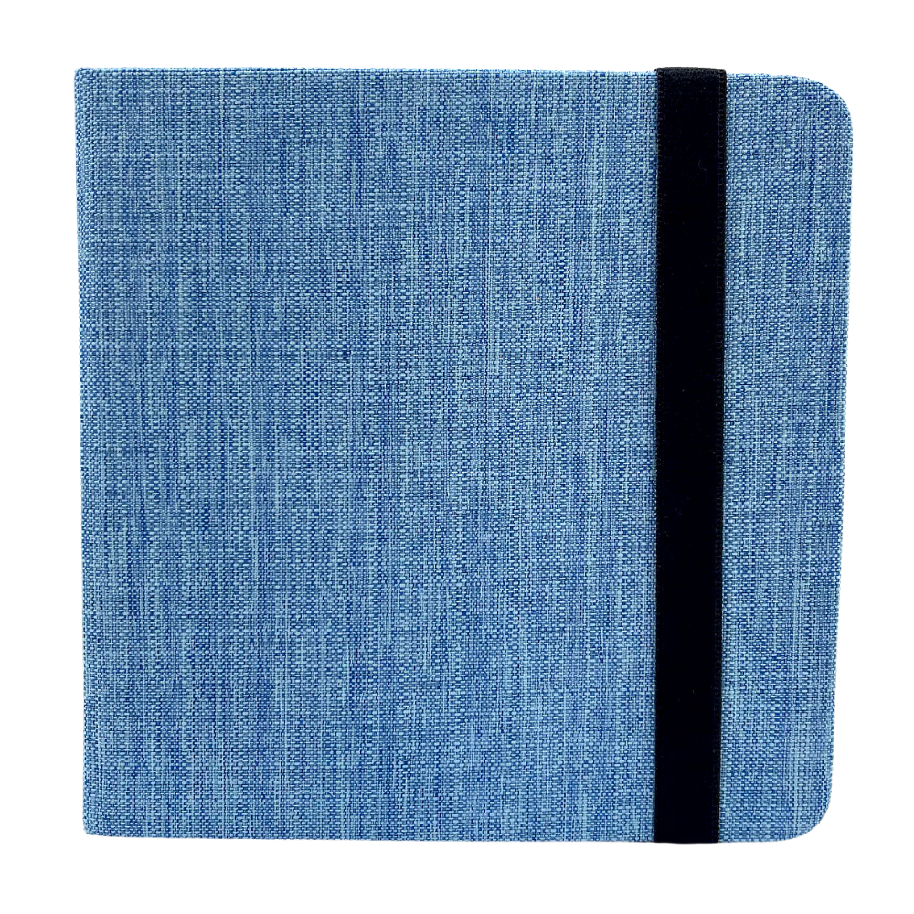 Potentate Aquarell Skizzenbuch, 300 g 100% Baumwolle, Kalt gepresst, 24 Blätter, 12x12cm, Blau Stoff Umschlag