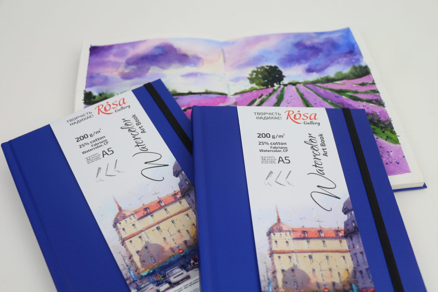 NEU!!!Aquarell Skizzenbuch Rosa Gallery, 200 g 25% Baumwolle, Fabriano Papier, 32 Blätter, A5, Blau