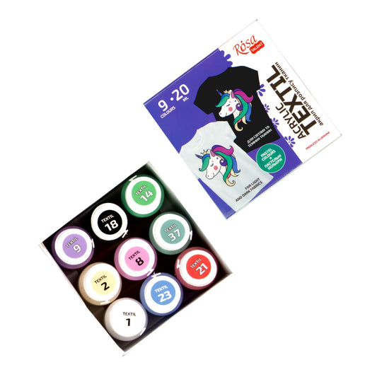 Rosa Talent, Acryl pastell Farben für Stoff/Textile Set Unicorn,  9*20 ml