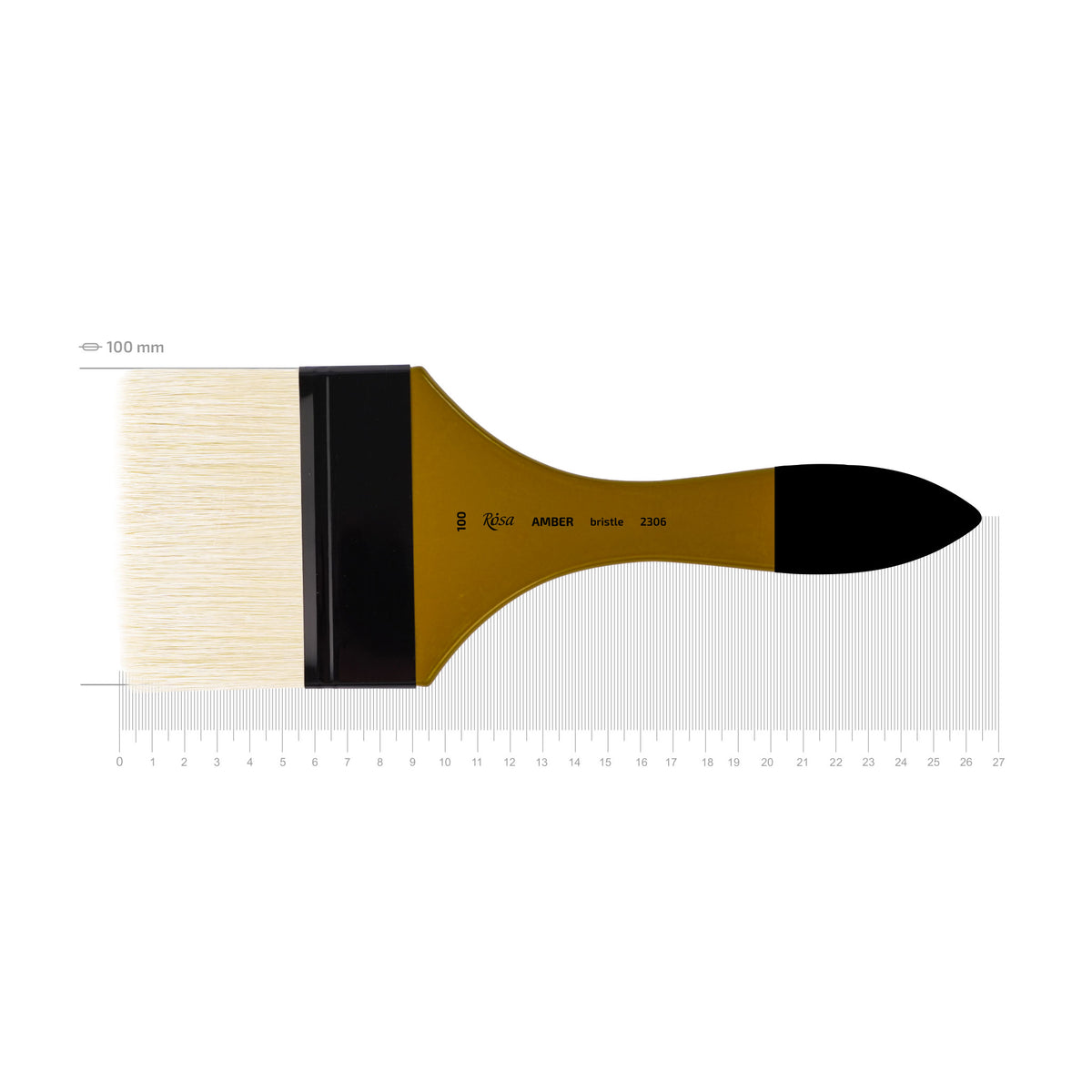 Rosa, Spatel Borstenpinsel Amber 2306, Kurzer Stiel