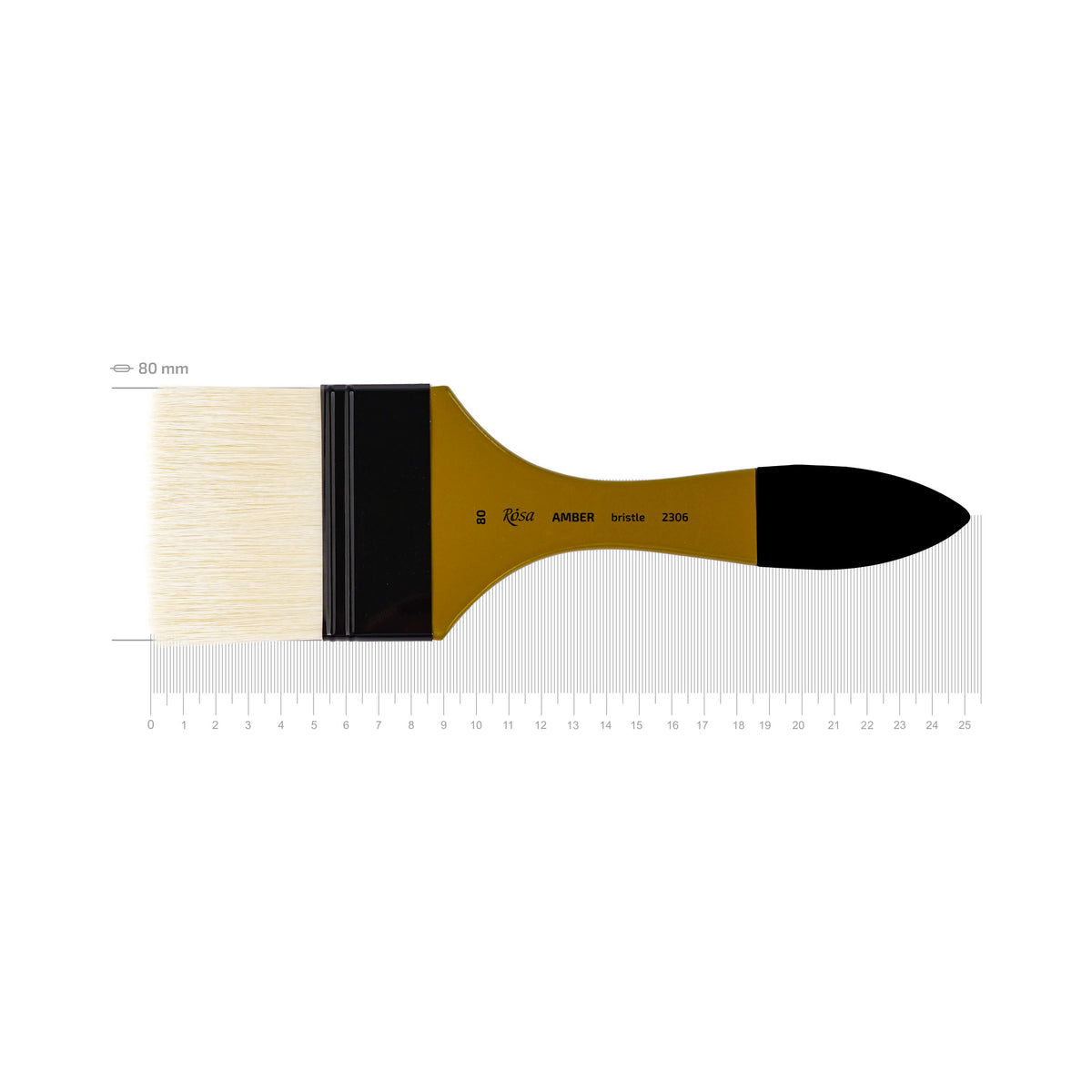 Rosa, Spatel Borstenpinsel Amber 2306, Kurzer Stiel