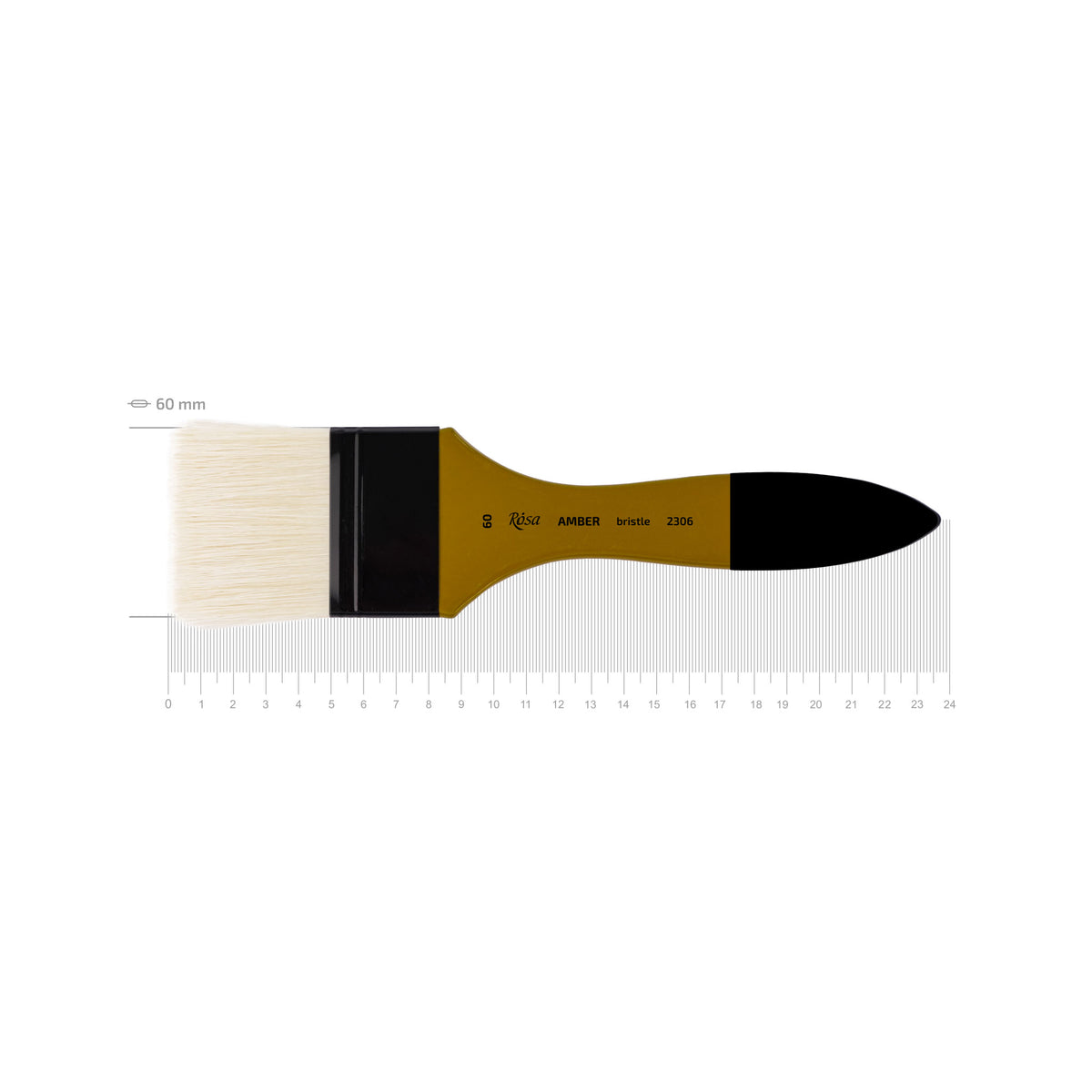 Rosa, Spatel Borstenpinsel Amber 2306, Kurzer Stiel
