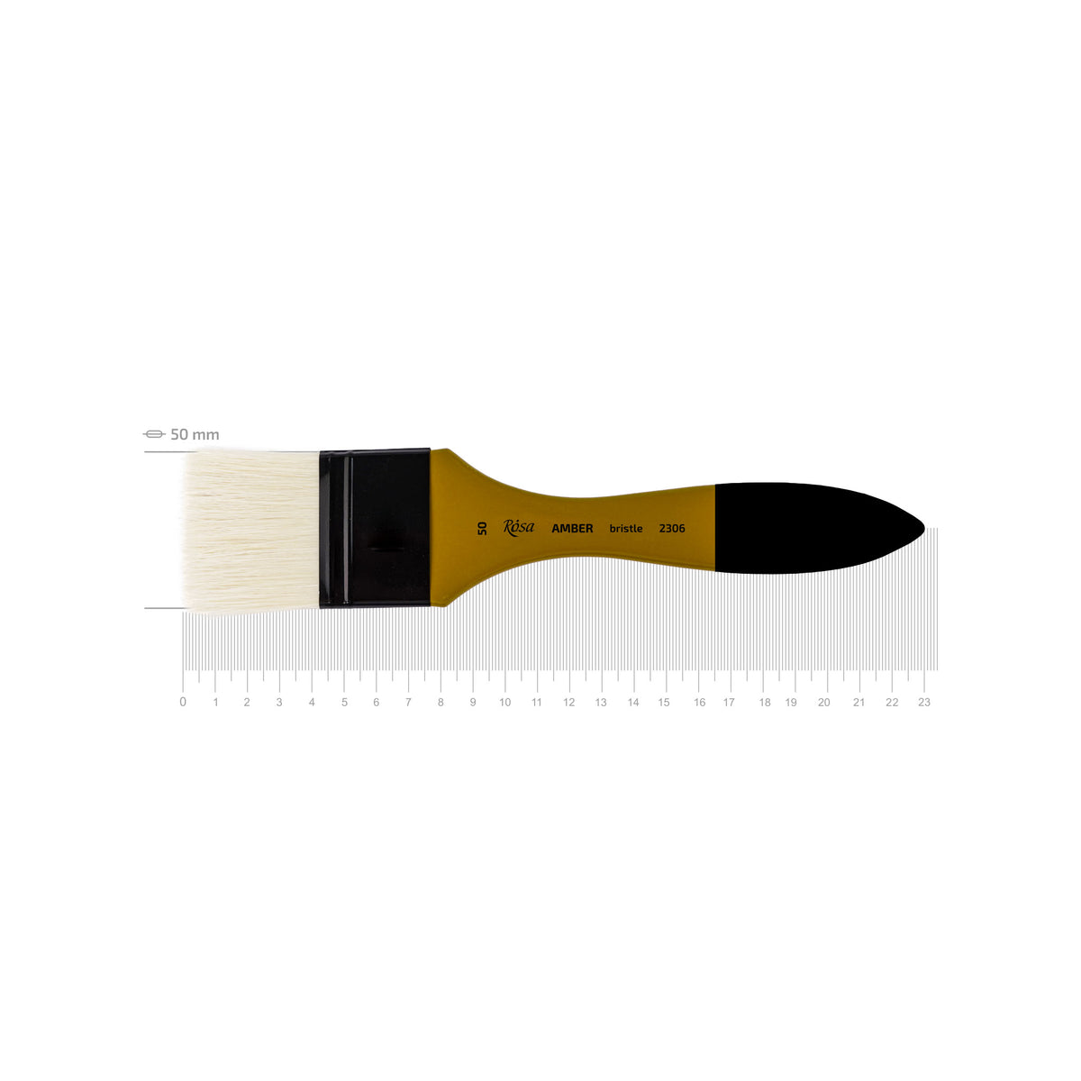 Rosa, Spatel Borstenpinsel Amber 2306, Kurzer Stiel
