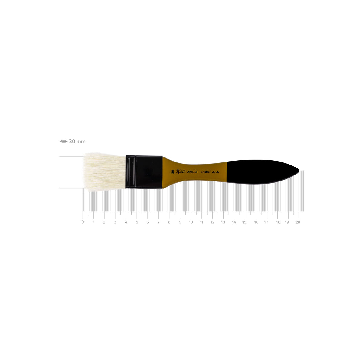 Rosa, Spatel Borstenpinsel Amber 2306, Kurzer Stiel