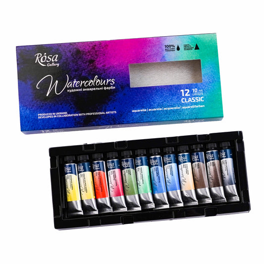 Rosa Gallery Aquarellfarben Set Classic 12 Farben  10  ml Tube