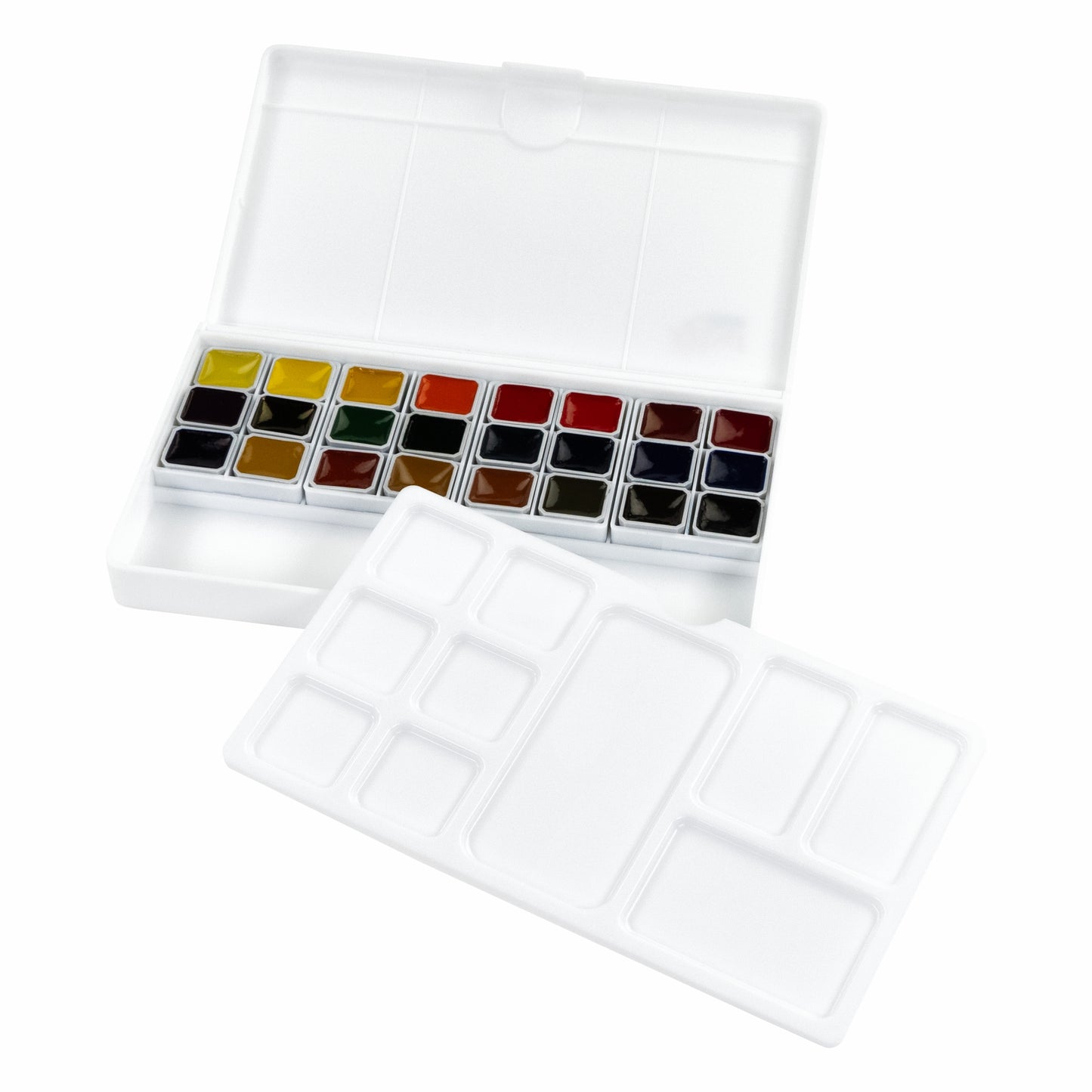 Rosa Studio Aquarellfarben im Set 24 x Näpfchen 1,6 ml, Kunststoffkaste