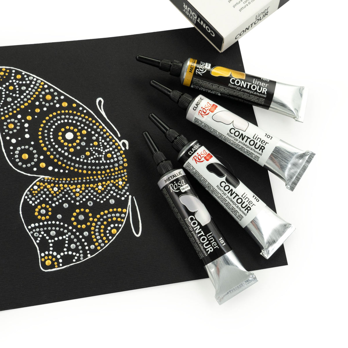 Rosa Talent, Acryl contours Set, Classic/Metallic 4*20 ml