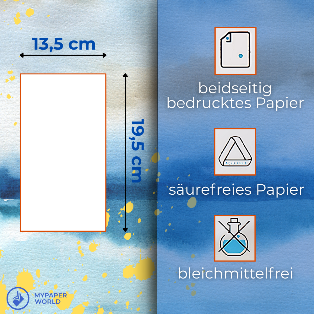 NEU, Paul Rubens Aquarellpapier 300 g 50% Baumwolle 27 х 39 cm, 10 Blätter Packung, Kaltpresst, Mittelkorn