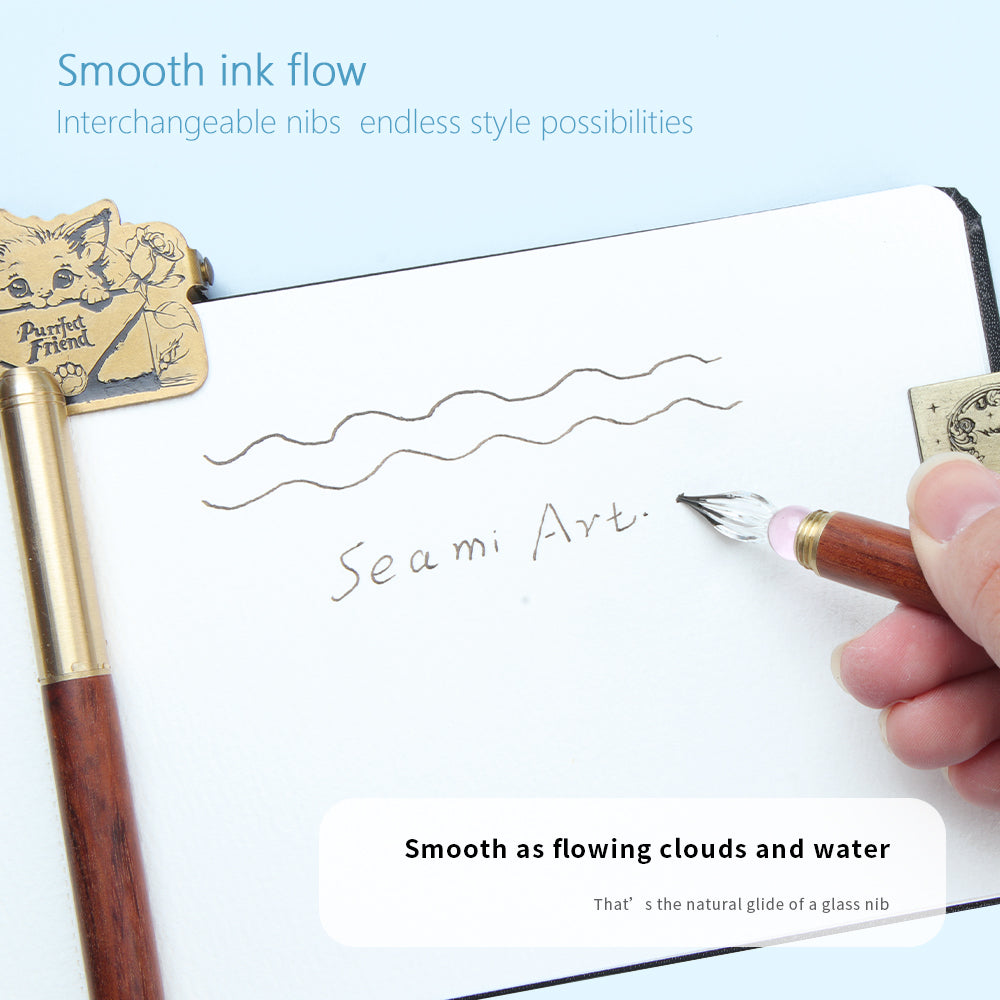 Seamiart Holzgriff Dip Pen, Transparent