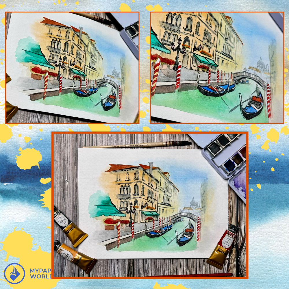 NEU, Paul Rubens Aquarellpapier 300 g 50% Baumwolle 27 х 39 cm, 10 Blätter Packung, Kaltpresst, Mittelkorn