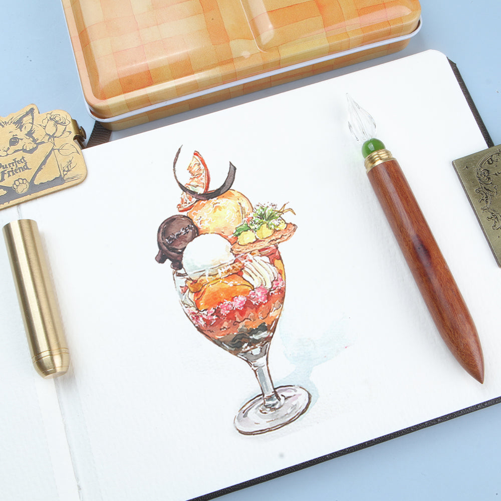 Seamiart Holzgriff Dip Pen, Transparent