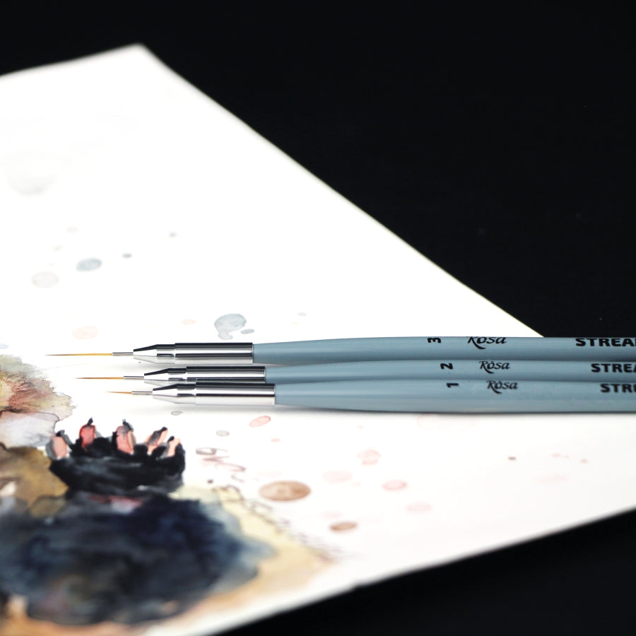 NEU!!! Rosa Stream, Synthetikhaar Aquarell Liner, Rund, 123/7