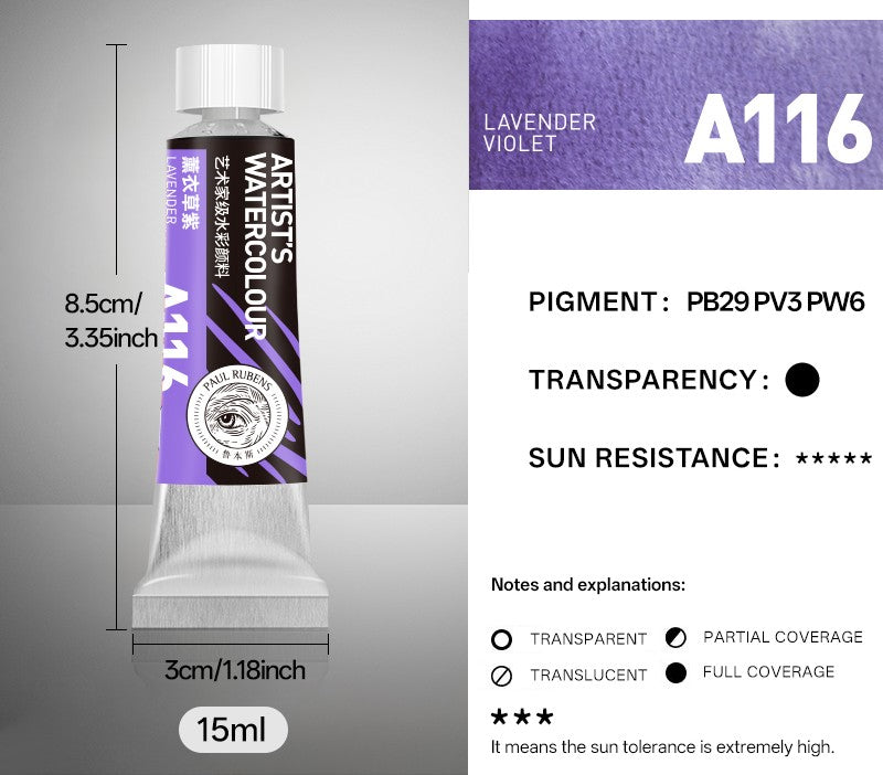 Paul Rubens extra-feine Aquarellfarben, 15 ml Tube