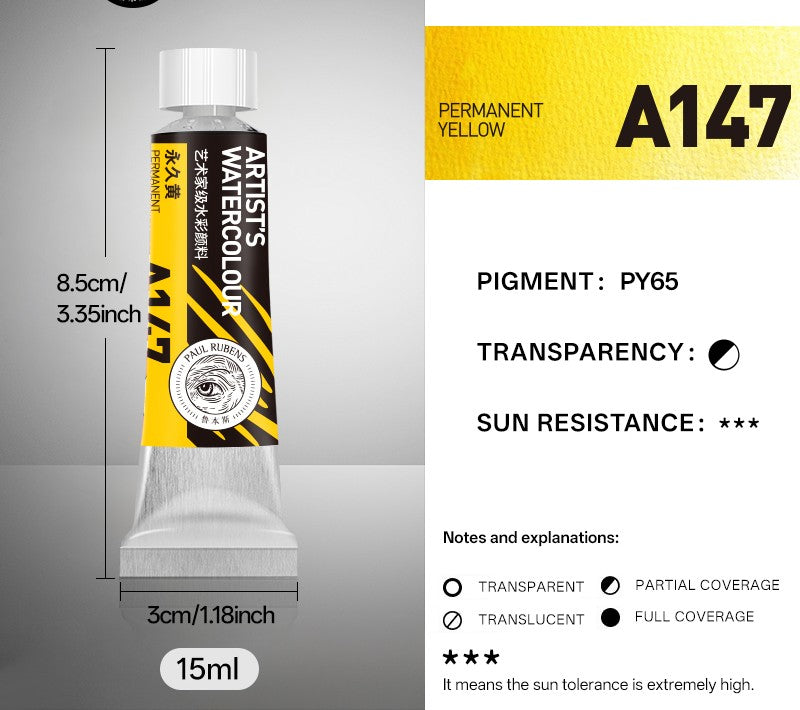 Paul Rubens extra-feine Aquarellfarben, 15 ml Tube