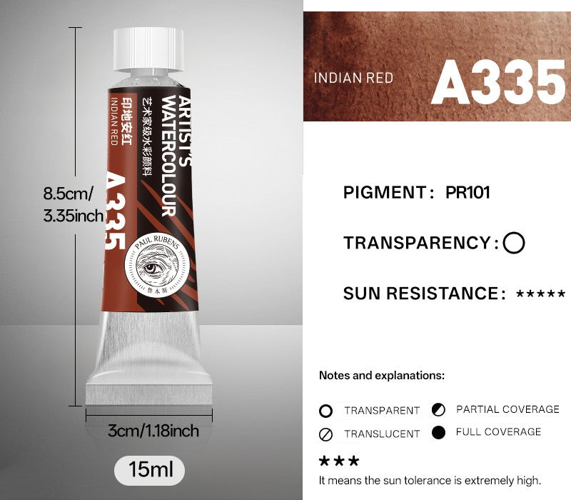 Paul Rubens extra-feine Aquarellfarben, 15 ml Tube