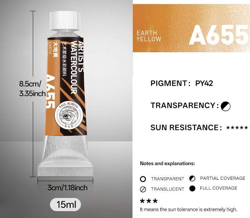 Paul Rubens extra-feine Aquarellfarben, 15 ml Tube