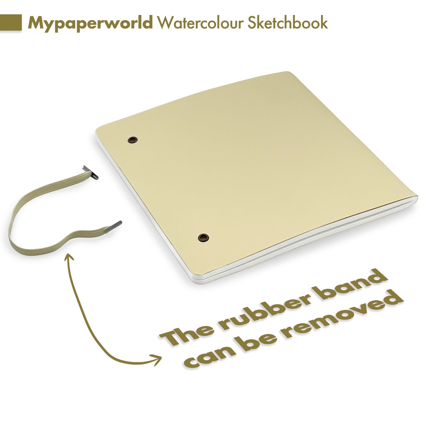 Mypaperworld Aquarell Skizzenbuch 300 g 19х19 cm, 16 Blätter, Beige
