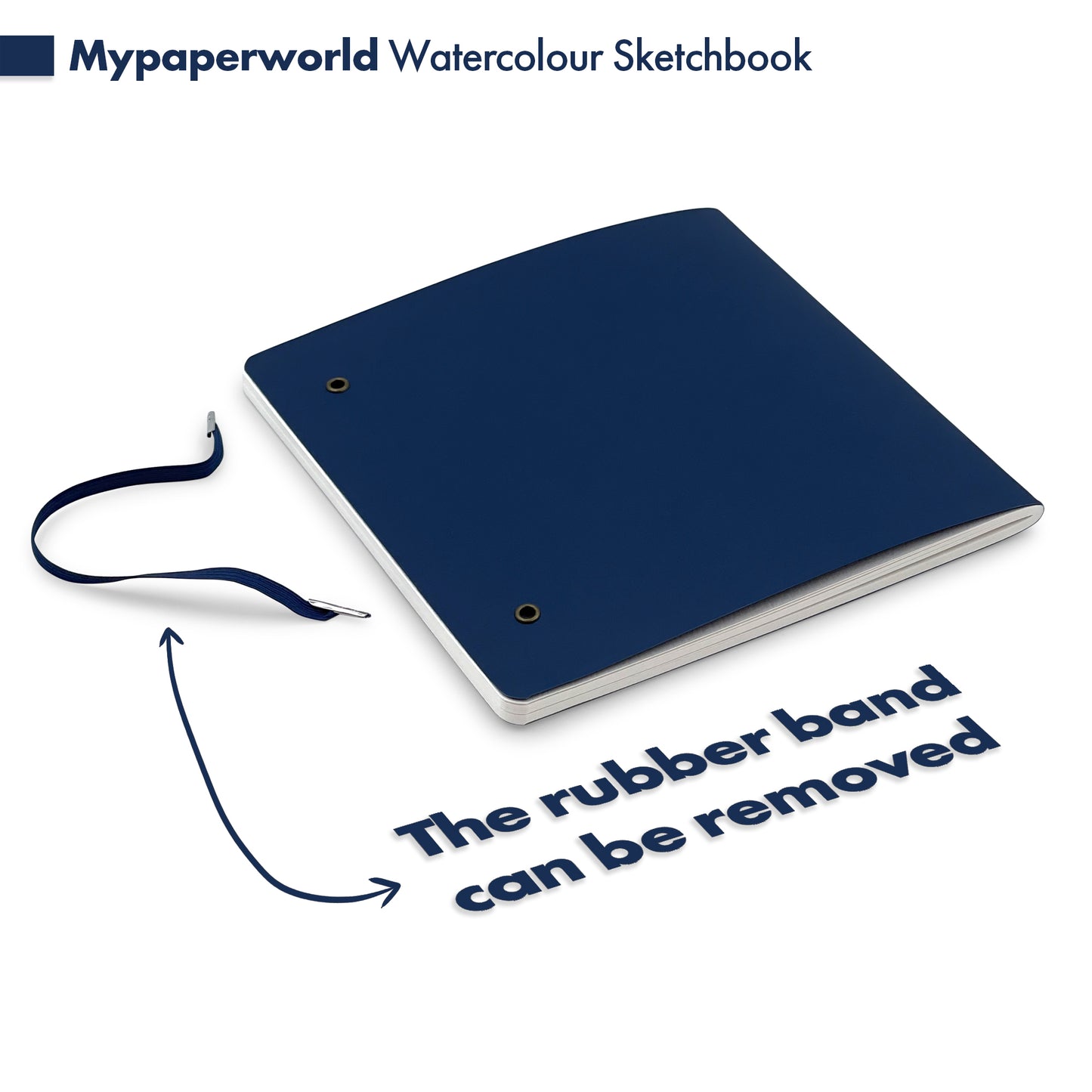 Mypaperworld Aquarell Skizzenbuch 300 g 19х19 cm, 16 Blätter, Dunkel Blau