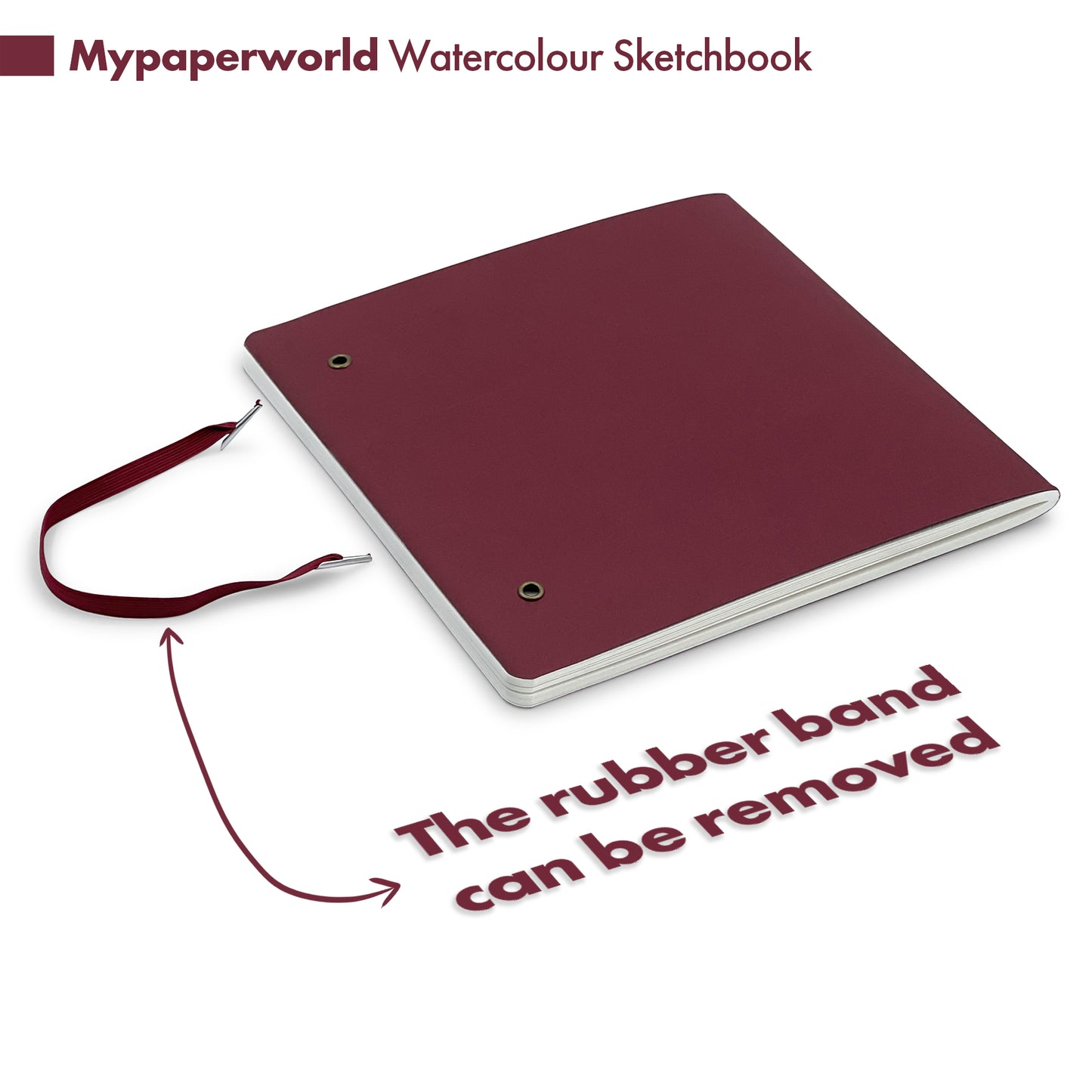 Mypaperworld Aquarell Skizzenbuch 300 g 19х19 cm, 16 Blätter, Kirsche