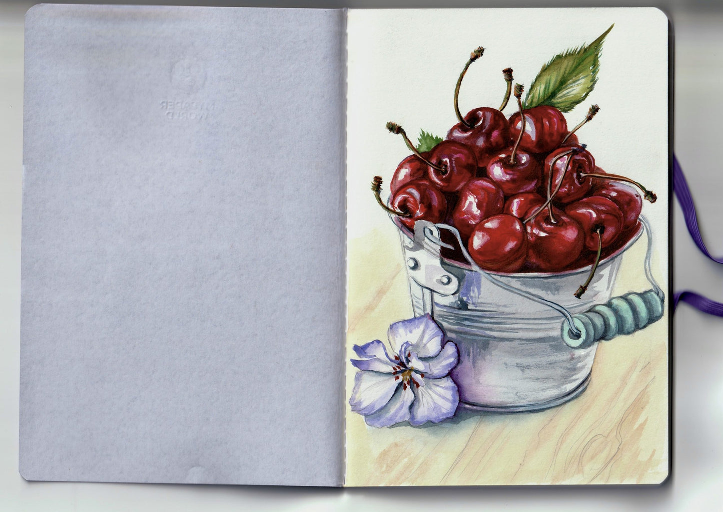 Mypaperworld Aquarell Skizzenbuch, 200 g 100% Baumwolle, Hot Pressed, 18 Blätter, 19x13cm, Hell blau