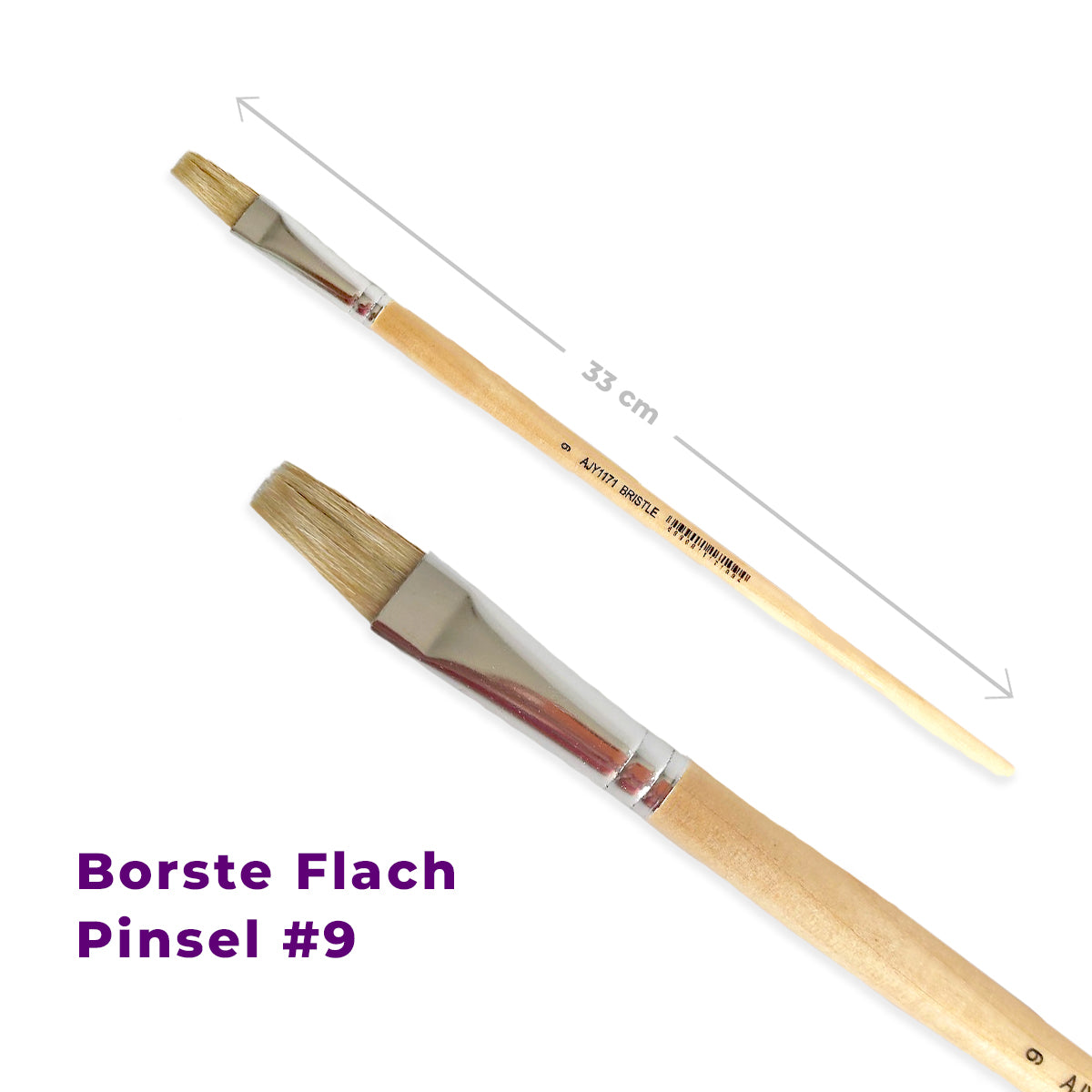 Borstepinsel 117, Flach, Lange Stiel