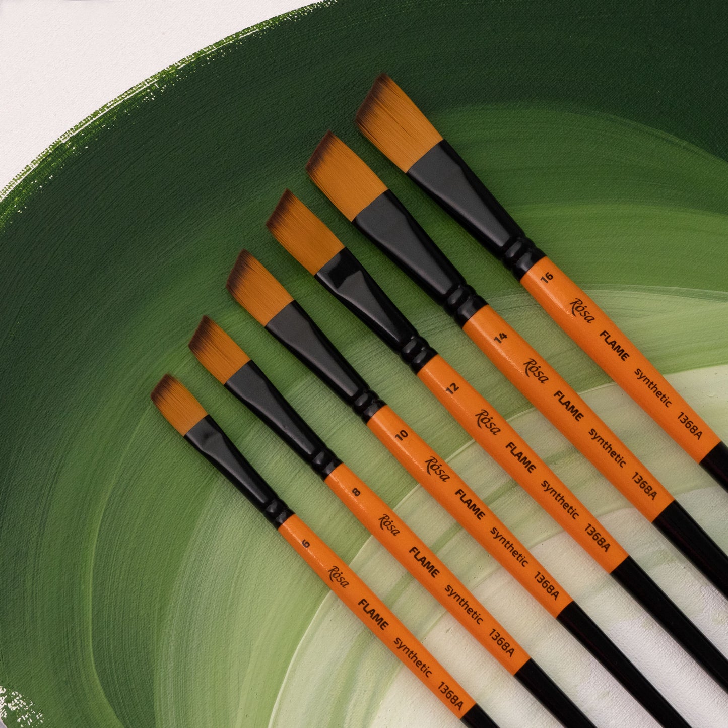 Rosa, Synthetikhaar Pinsel ,Flame 1368 A, Abgeschrägt Kurzer Stiel