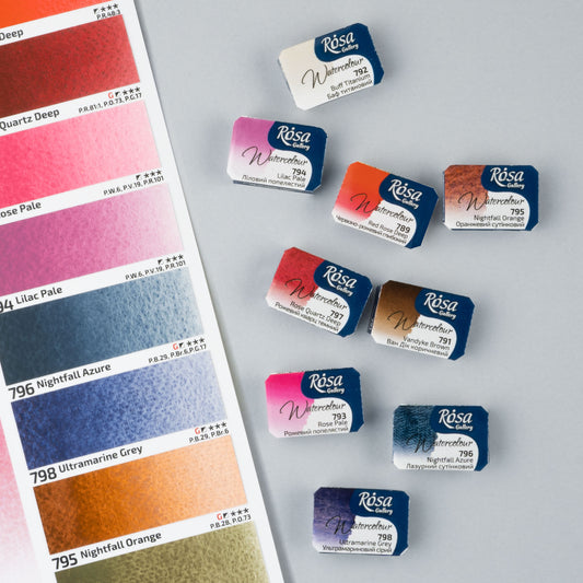 NEU 2026 Aquarell Rosa Gallery Extra Fine Aquarellfarben, 9 Farben, Napf