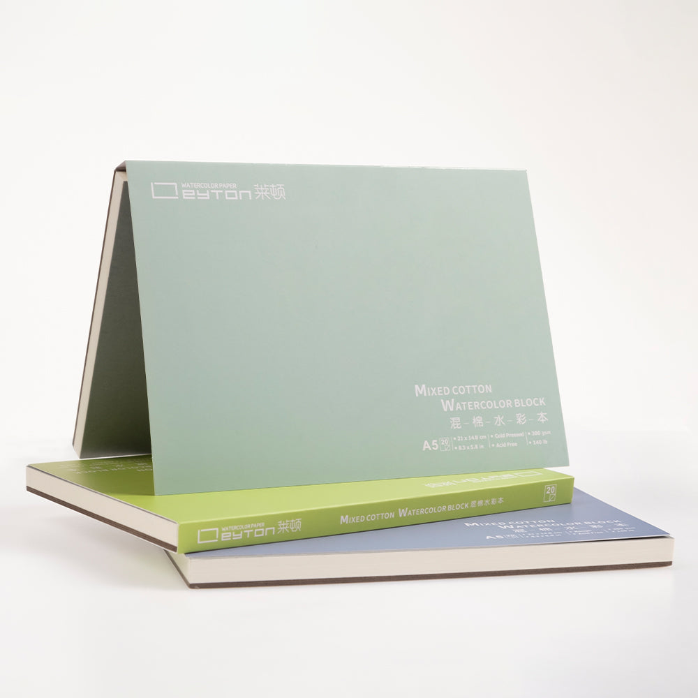 NEU, Leyton 300 g 25% Baumwolle Aquarell Block, 14,8 X 21 cm, 20 Seiten