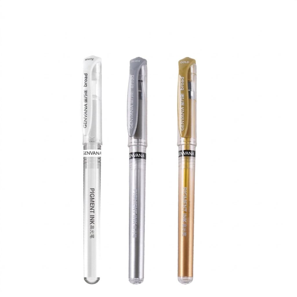 NEW Metallik Highligh Pen, Gold/Silver/Weiß