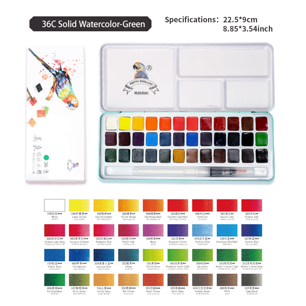 NEU, Paul Rubens Meiliang Studio Aquarell 36 Farben Set, Metallkasten+Pinsel