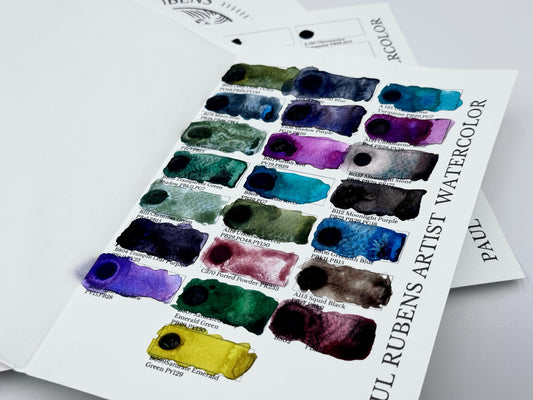 NEU,Paul Rubens Granulation Aquarell Dotkarte, 22 Farben