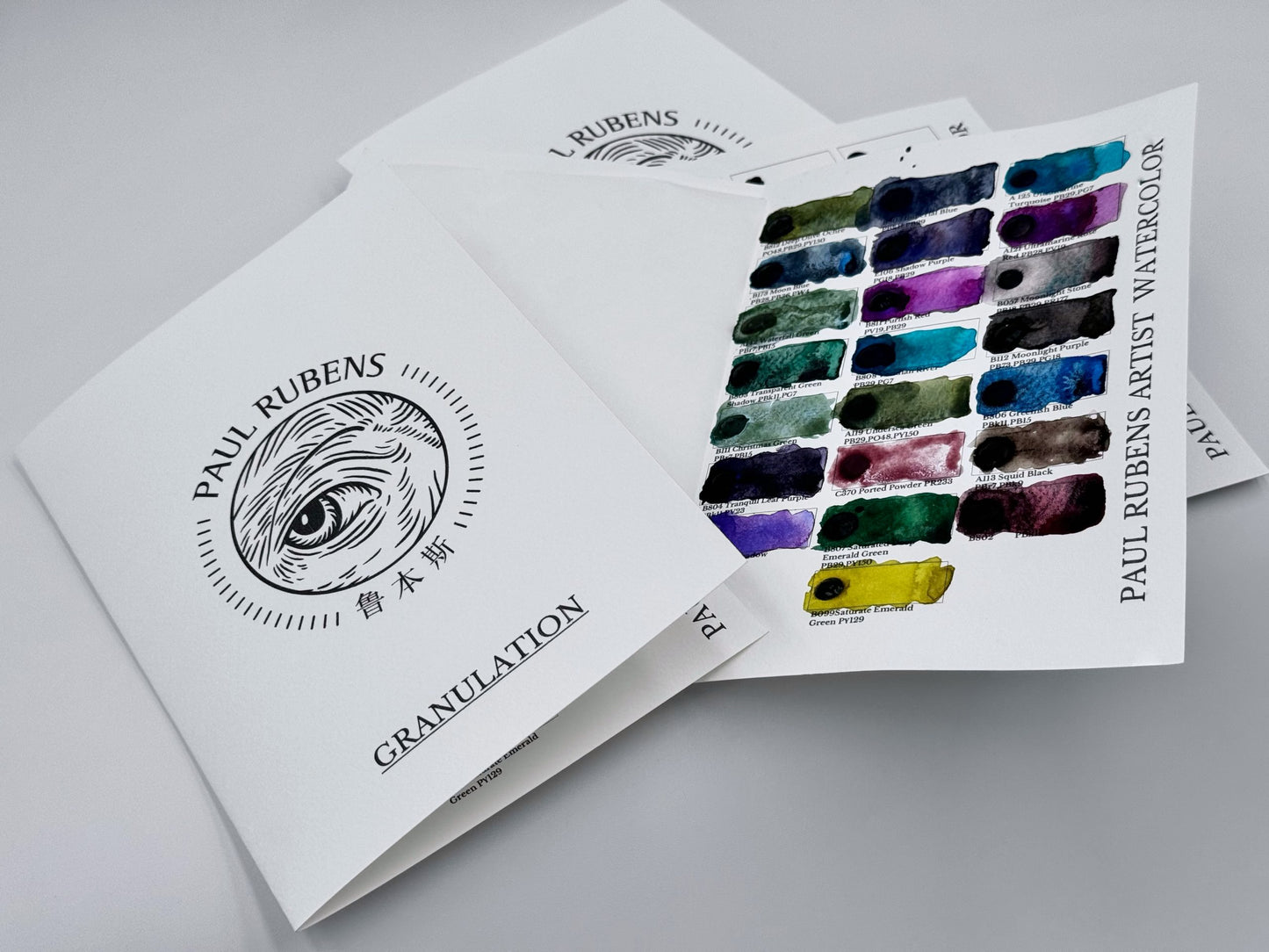 NEU,Paul Rubens Granulation Aquarell Dotkarte, 22 Farben